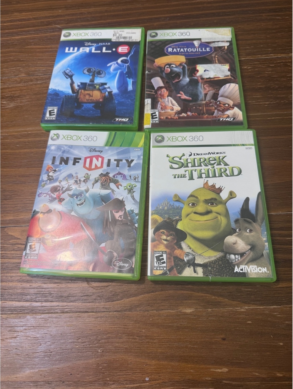 Xbox 360 Disney Game Lot WALL-E Ratatouille Shrek The Third Disney Infinity